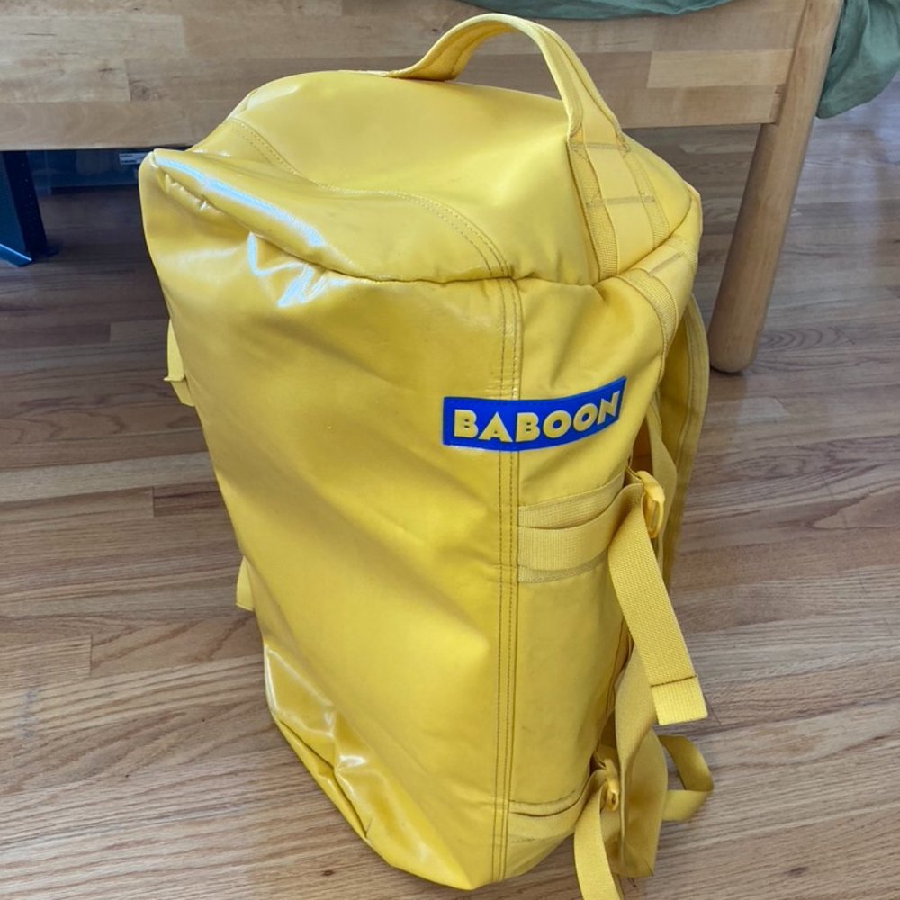 40L Yellow Baboon to the Moon backpack duffel with